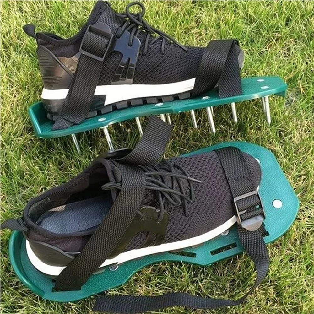 Premium Lawn Aerator Shoes - 5cm Steel Spike Nail Design for Soil Aeration & Grass Cultivating | Self-Leveling Garden Yard Tool