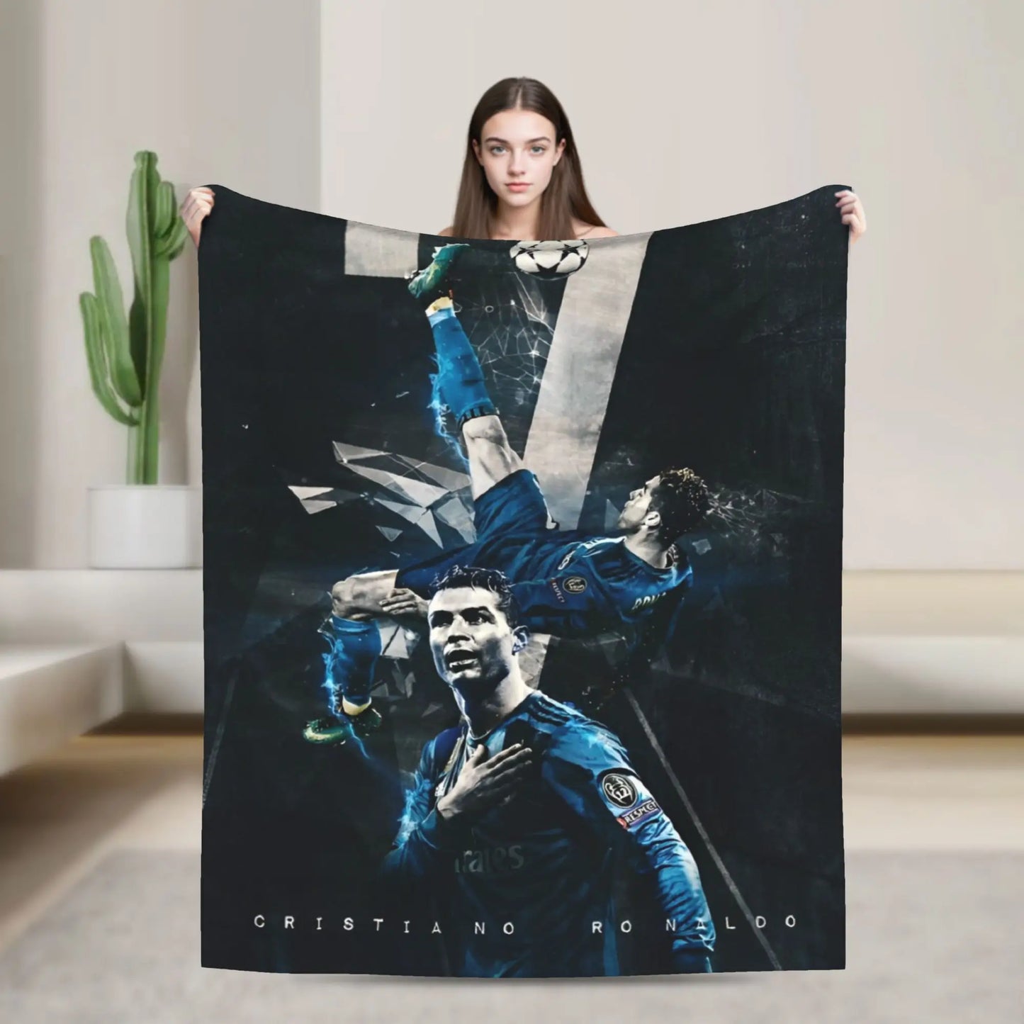 CR7  Football Soccer Blanket Ronaldos Flannel Funny Warm Throw Blanket for Bedding Lounge Decoration
