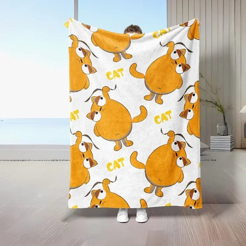 1PC Throw Cute Animals theme Cats Dogs Lover Flannel Blanket Gifts Soft Warm thin Blankets for Sofa Bed Car Camping all season