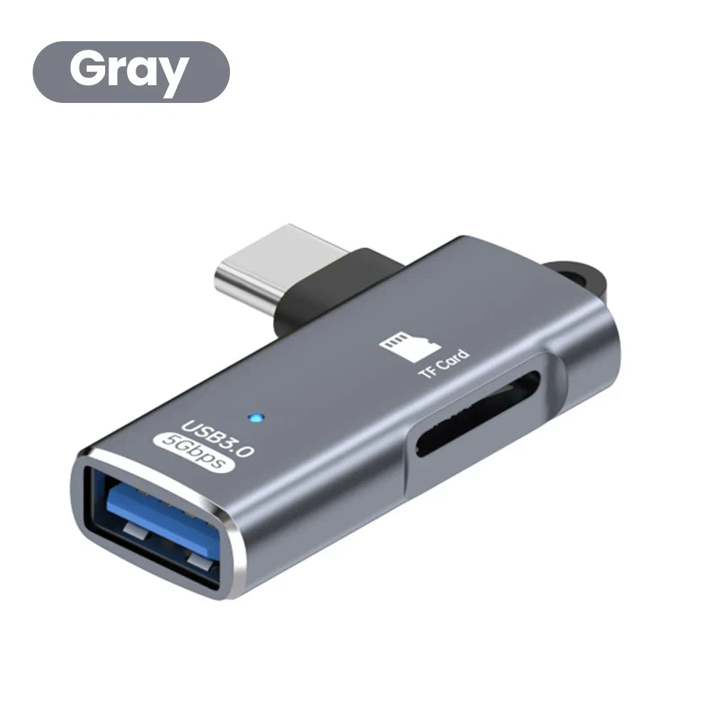 High-Speed 3 in 1 USB 3.0 Type C to TF Card Reader Adapter Memory Card OTG Reader for iPhone 15/16 Huawei PC Laptop