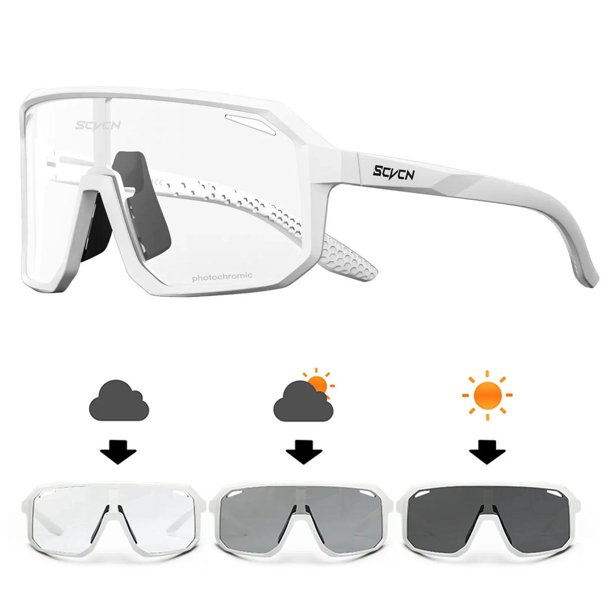 SCVCN Men Hiking Bicycle Photochromic Sunglasses Cycling Glasses Women Sports UV400 Mtb Driving Bike Glasses Outdoor Climbing