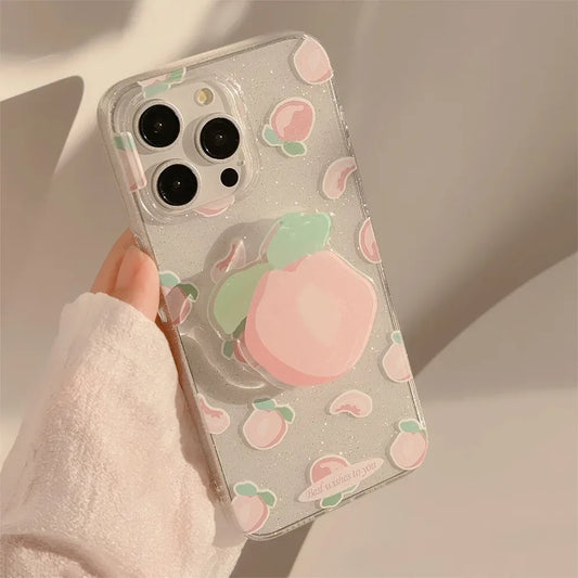 Funda de iPhone Melocotón con Purpurina