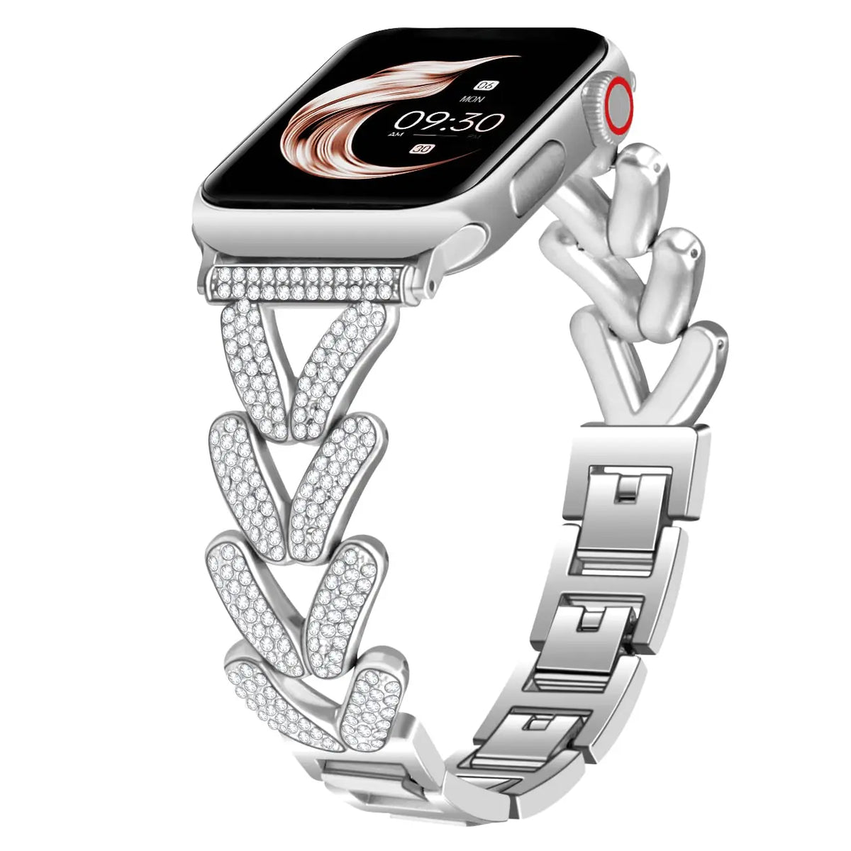 Apple Watch Rhinestone Leaf-Link Bracelet Band
