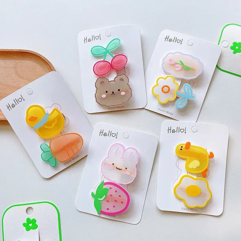 Clips de pasador de pelo de acrílico Kawaii