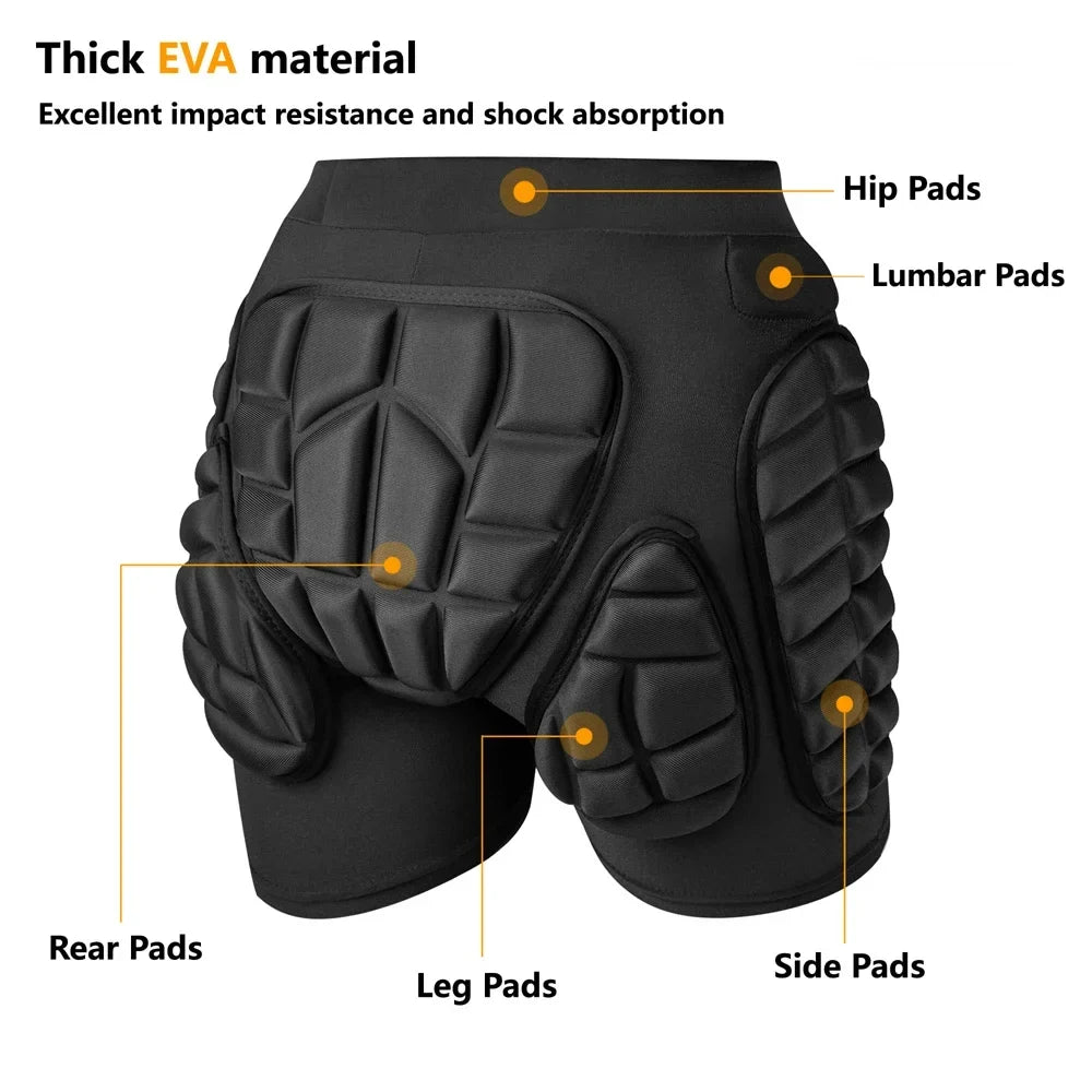 Protective Padded Shorts and Pads for Skiing and Skating