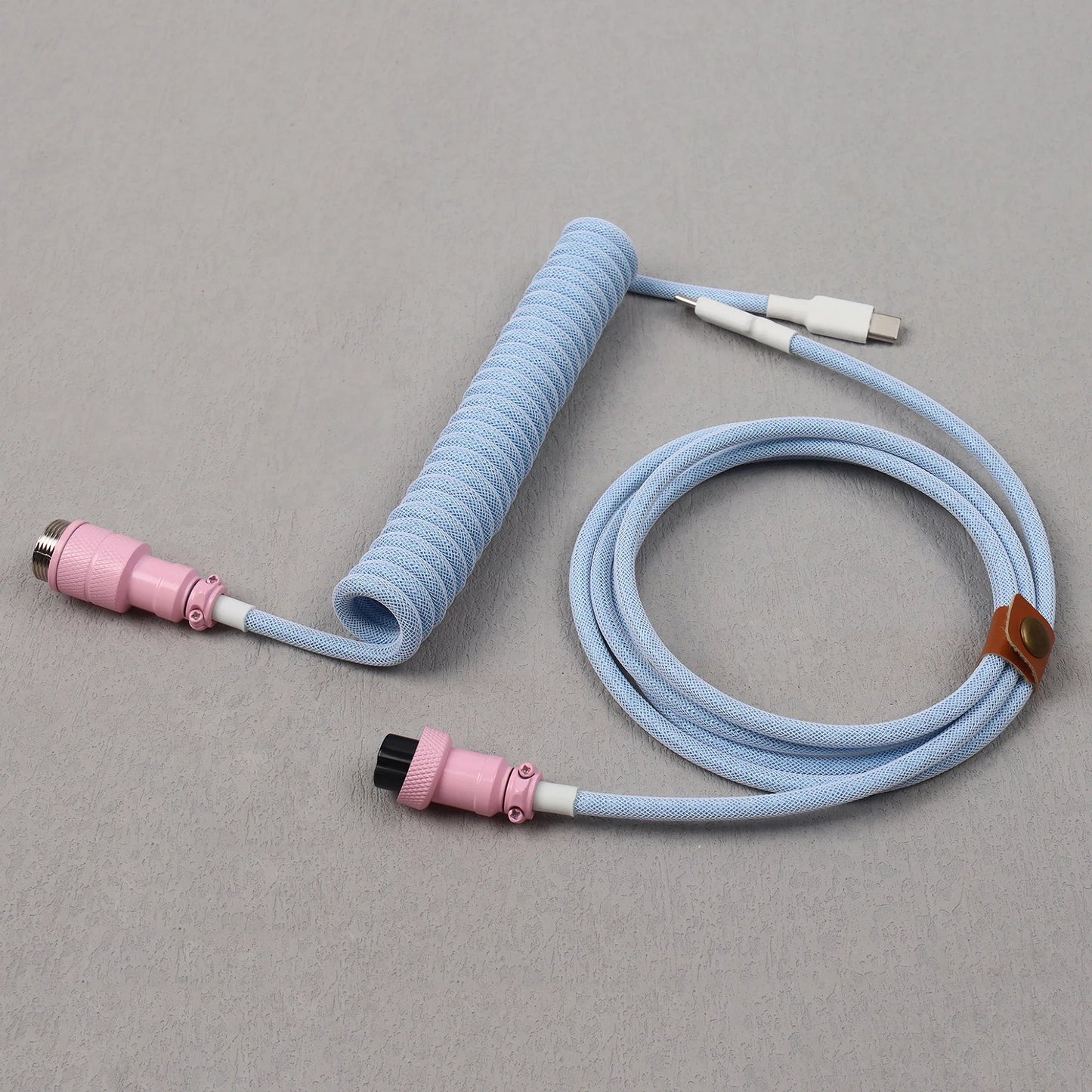 Mechanical Keyboard Type C to C End Coiled Cables with Detachable Aviator Connector Gaming Keyboard Wire
