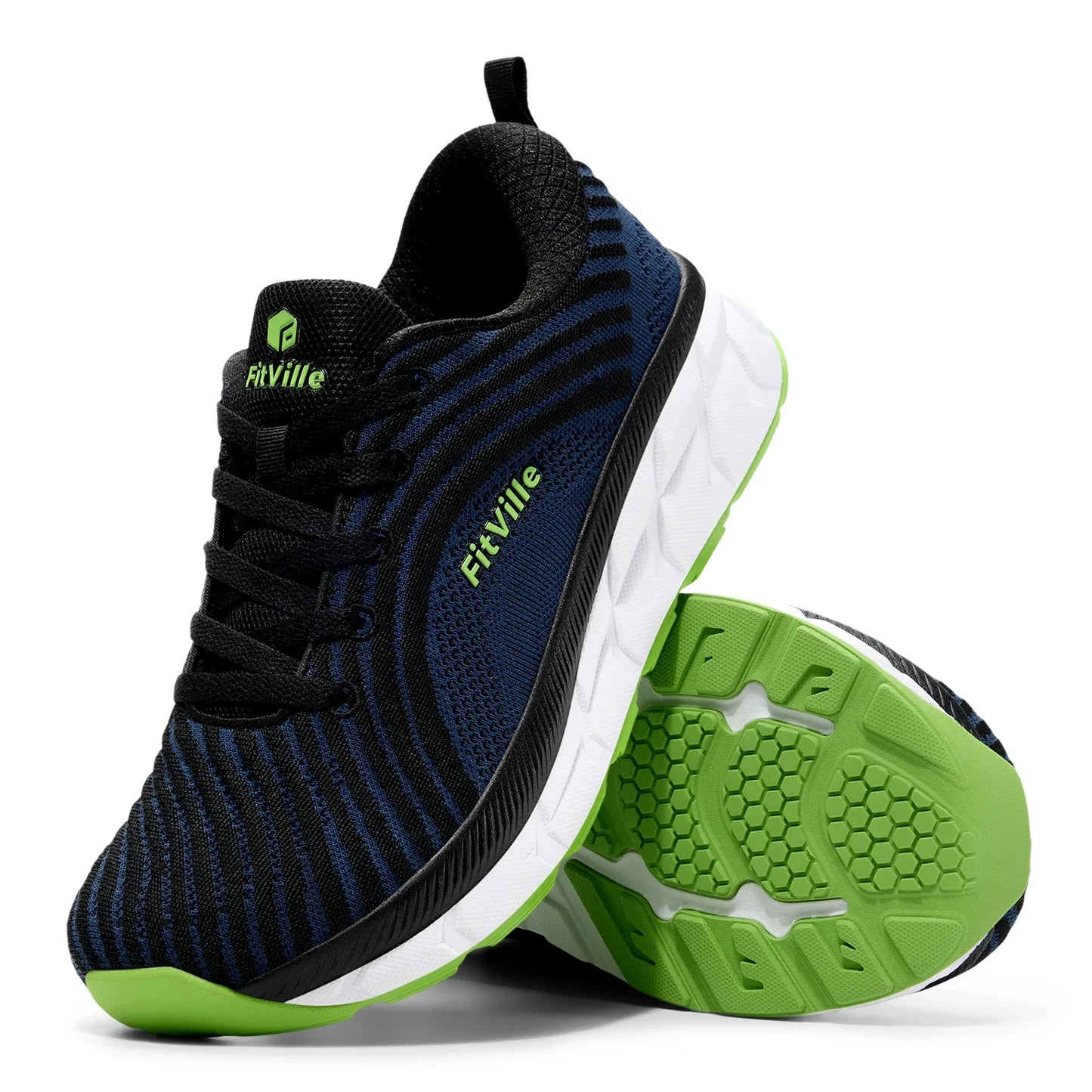 FitVille Men's Sports Shoes Extra Wide Running Walking Shoes for Men Comfort Casual Men Sneakers Lightweight Cushioned Footwear