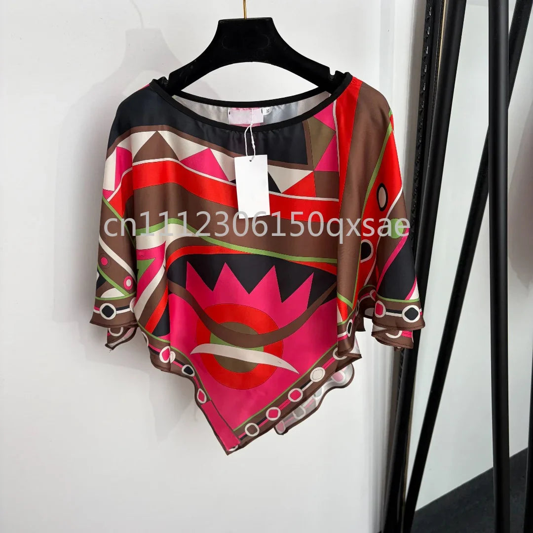 Luxury Red Silk Strap Top & Shorts Set