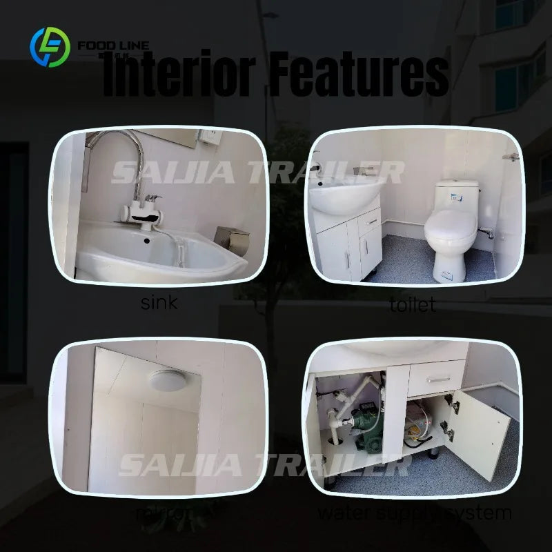 Outdoor Luxury Shower and Toilet Cabin with Mobile Bathroom Facilities for Camping and Events Restroom Trailer