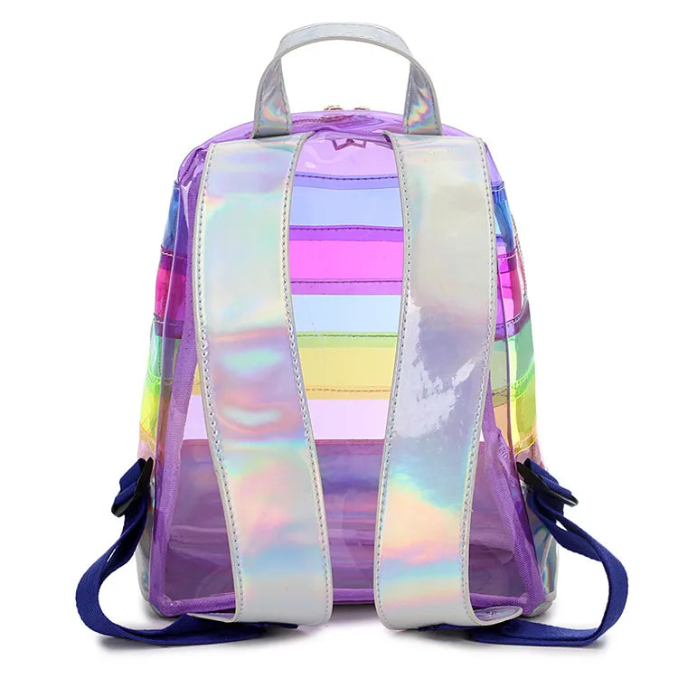 Mochila transparente arcoíris