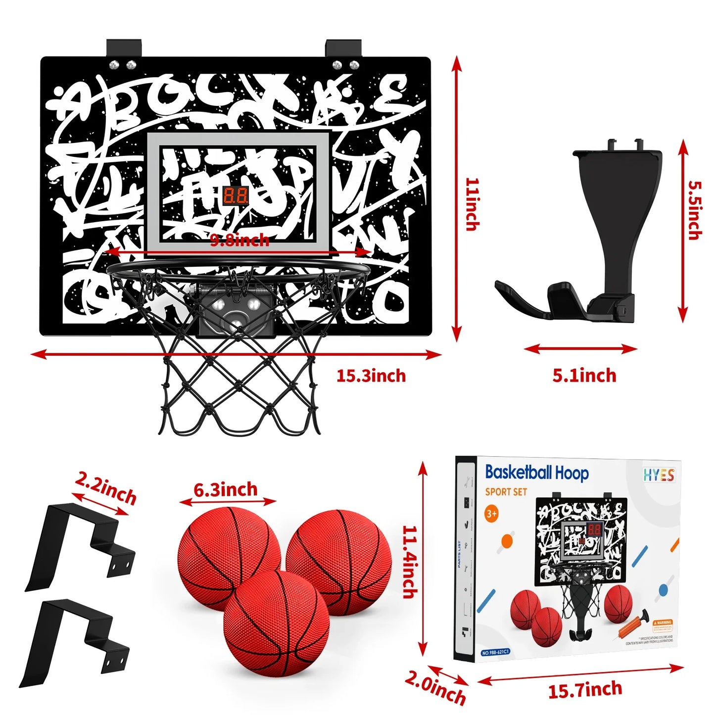 Basketball Hoop Double Children Home Exercise Scoring Funny Game Kids Basketball Hoop Set Wall Frame Stand Hanging Backboard