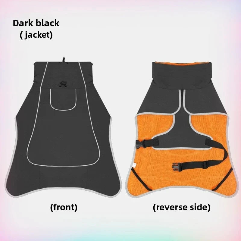 Dog Clothes Outdoor Jacket Outfit Waterproof Rainproof Clothing Coat Pet Outdoor Rain Dual Use Cloth Large Dog Pet Wind Clothes