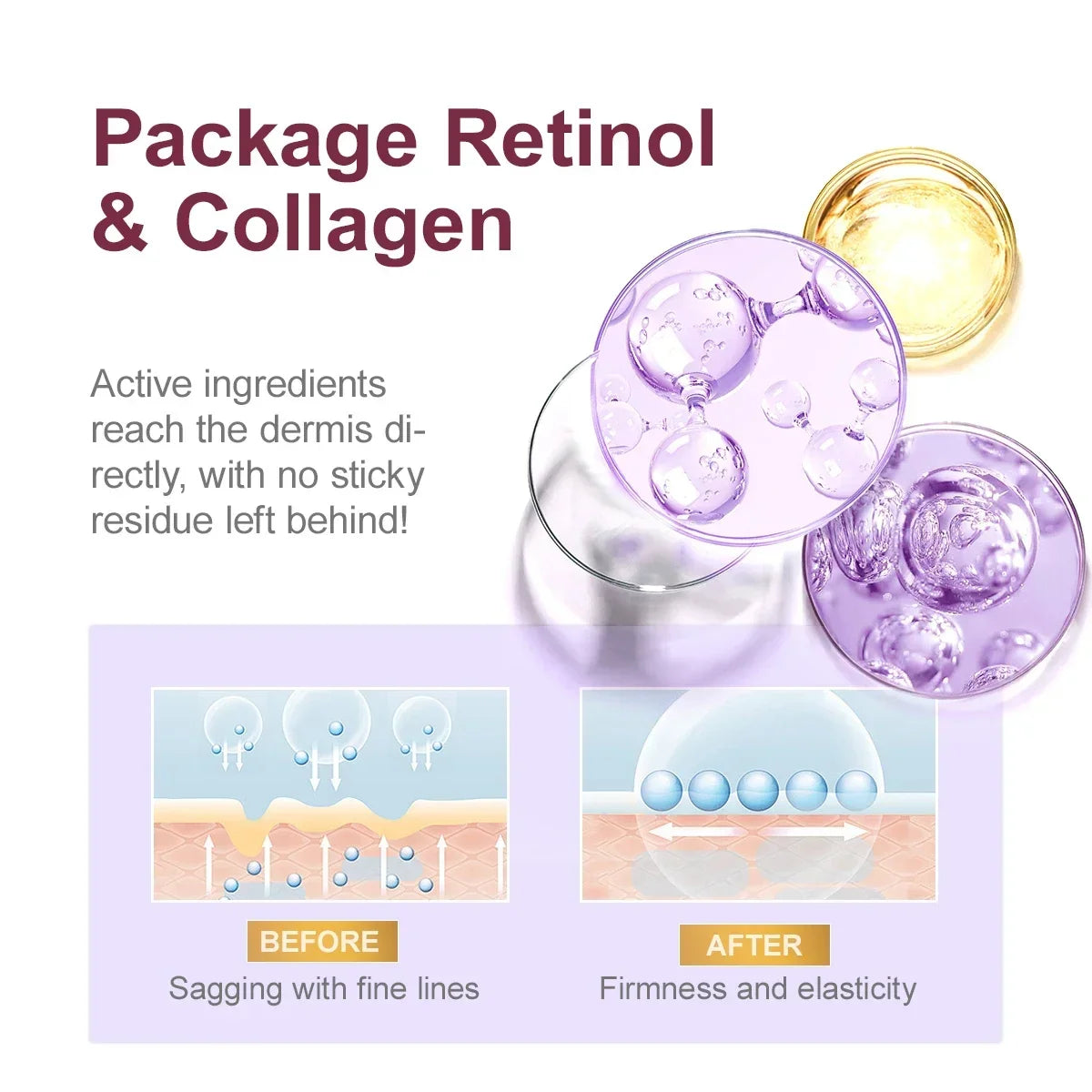 Retinol facial essence smoothes, moisturizes, reduces fine lines, tightens and nourishes essence