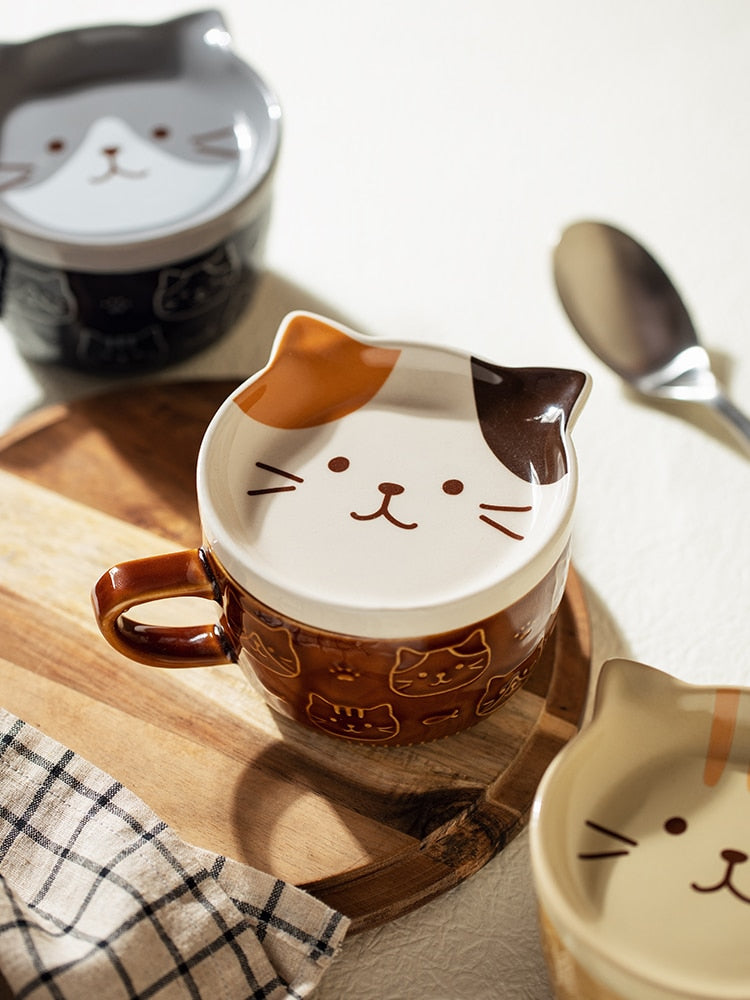 Cuencos de ramen de cerámica para gatos