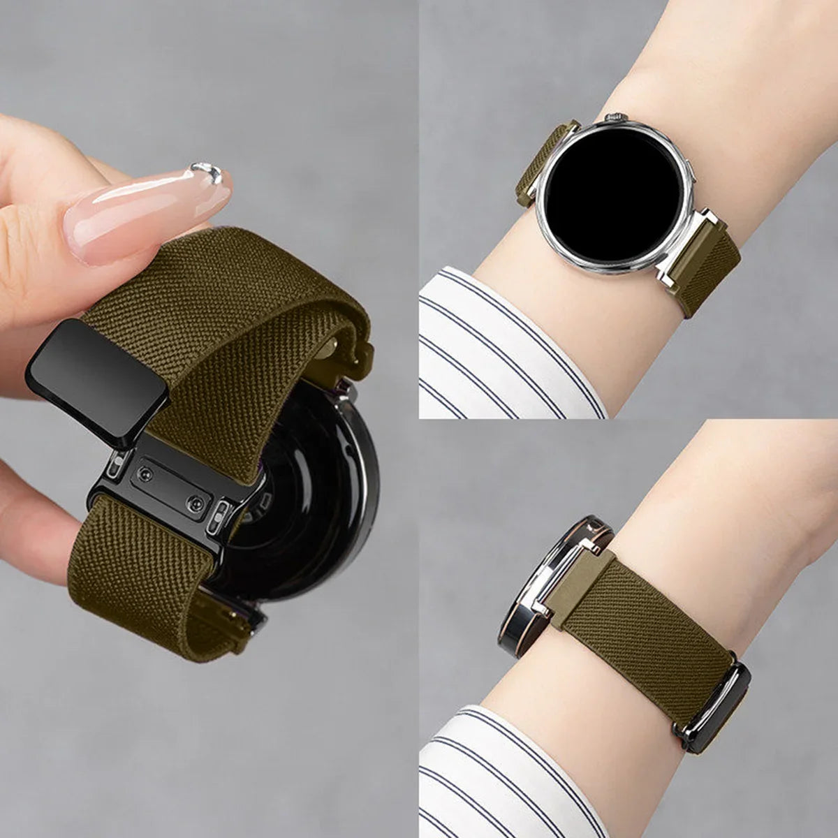 Garmin 18/20/22mm Quick Release Woven Nylon Magnetic Band