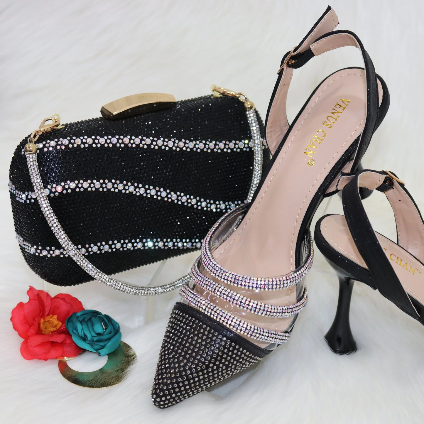 Conjunto a juego de zapatos y bolso nuevos HGB1-1