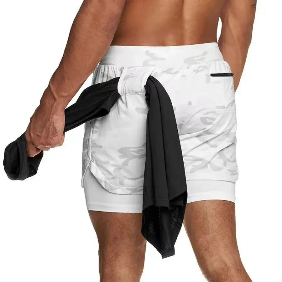 Men's Camo Running Shorts with Built in Liner