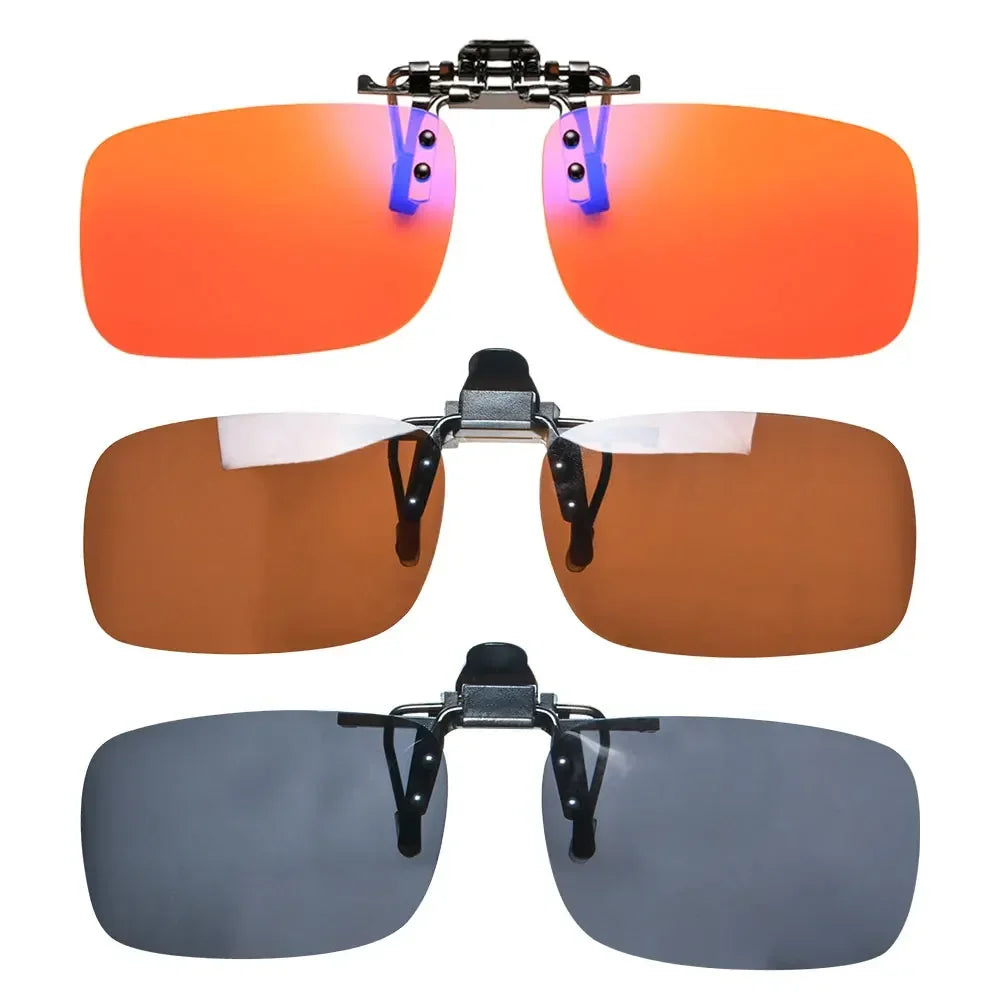 SHINU Clip On Polarized Glasses Anti Blue Light polarized sunglasses worn over glasses Yellow Lenses glasses for night driving