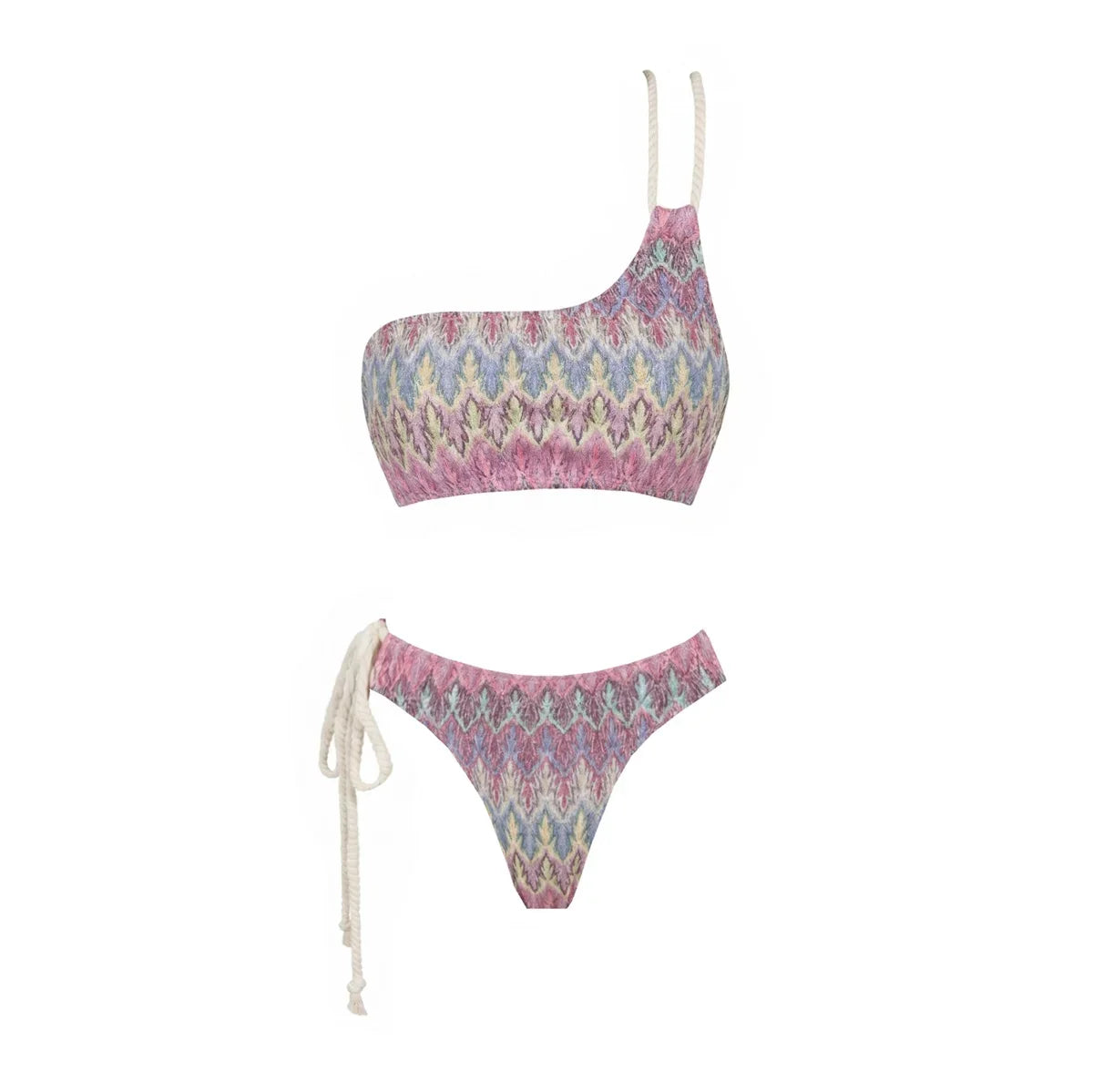 3Pcs Striped Bikini 2026 Bandeau Biquini Women Sexy Swimsuit Push Up Swimwear Female Mesh Pants Bathing Suit Cover Up Beachwear