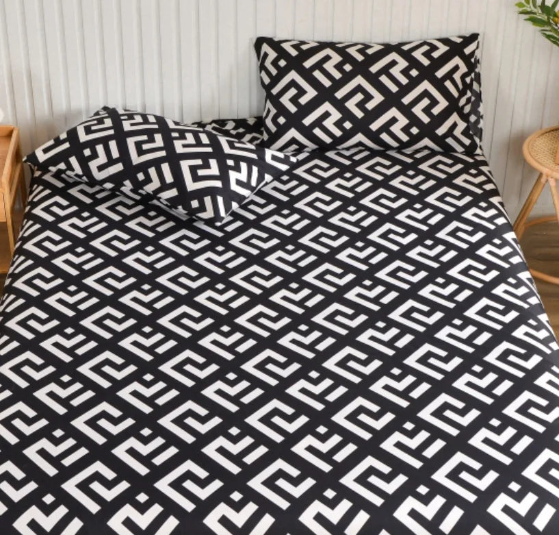 Simple Style Bedsheet Breathable Bed Cover Fitted Sheet with Elastic Band Mattress Protector Home Bed Linen (No Pillowcase)