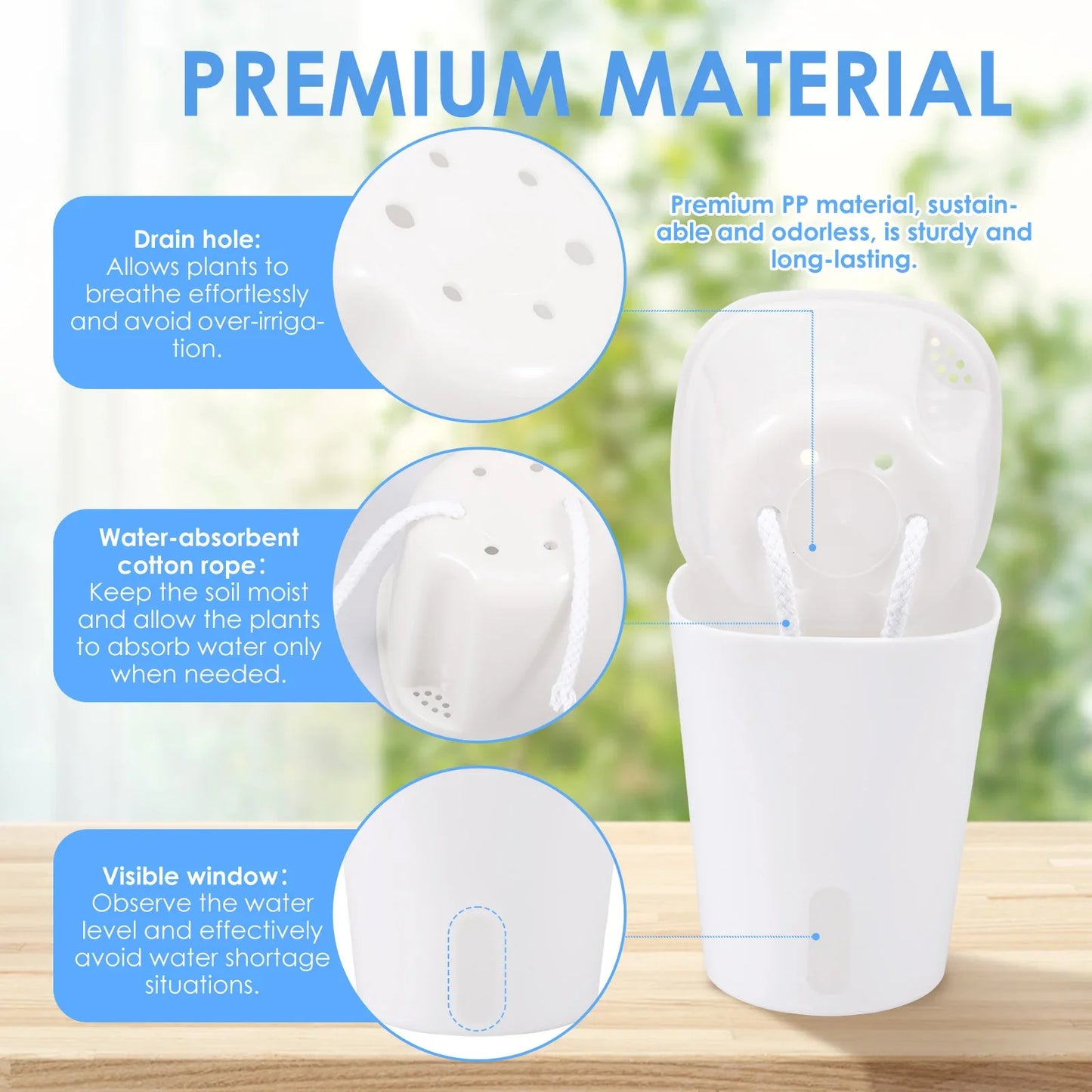 10 Pcs Self Watering Planter Lazy Hydroponic Flower Pot Plastic