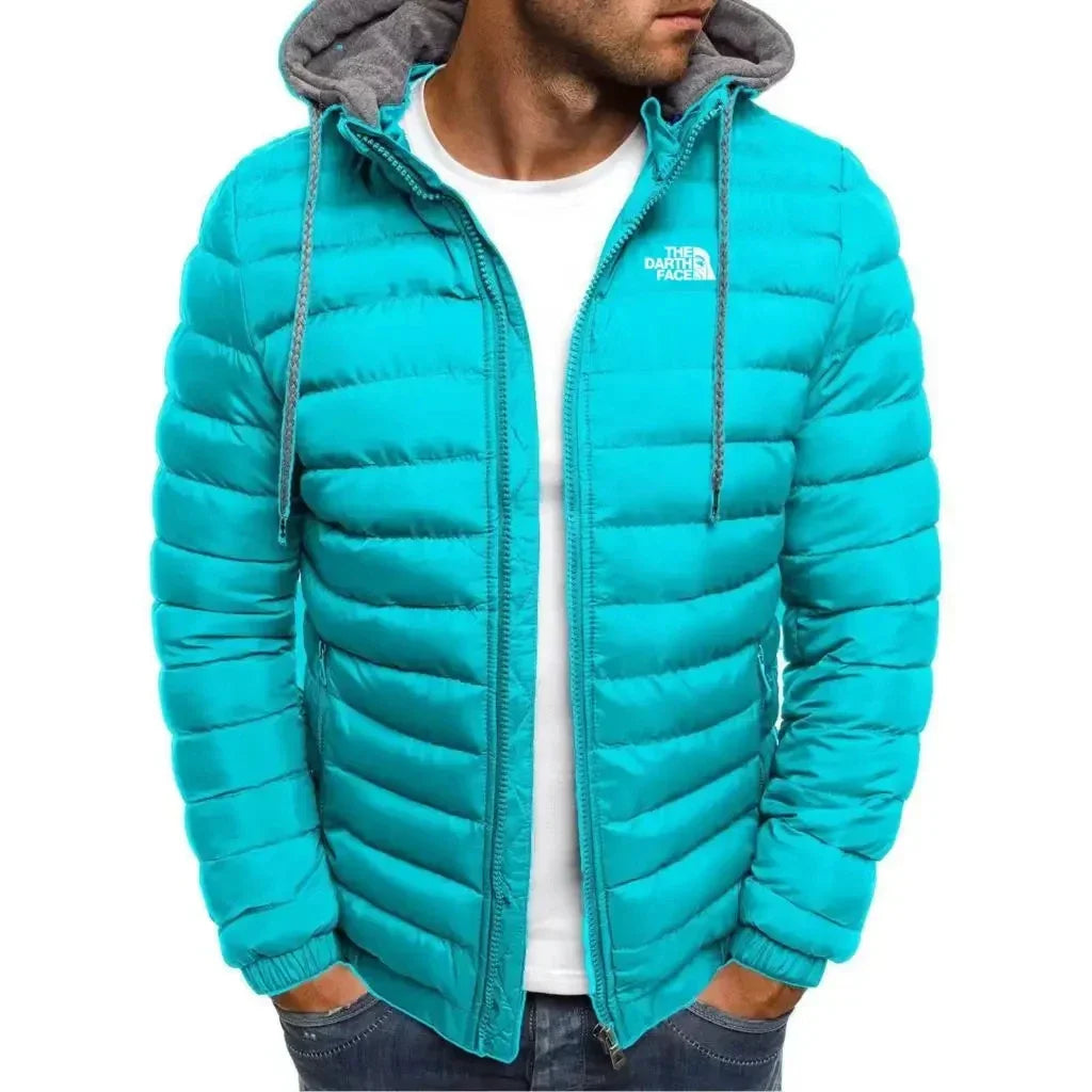 Men's Winter Warm Zipper Hooded Jacket Casual Slim Fit Fashionable Outdoor Business Travel Coat Windproof Thick Mens Clothing