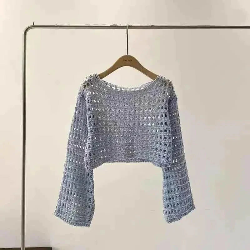 Top corto de ganchillo estilo boho para playa de verano