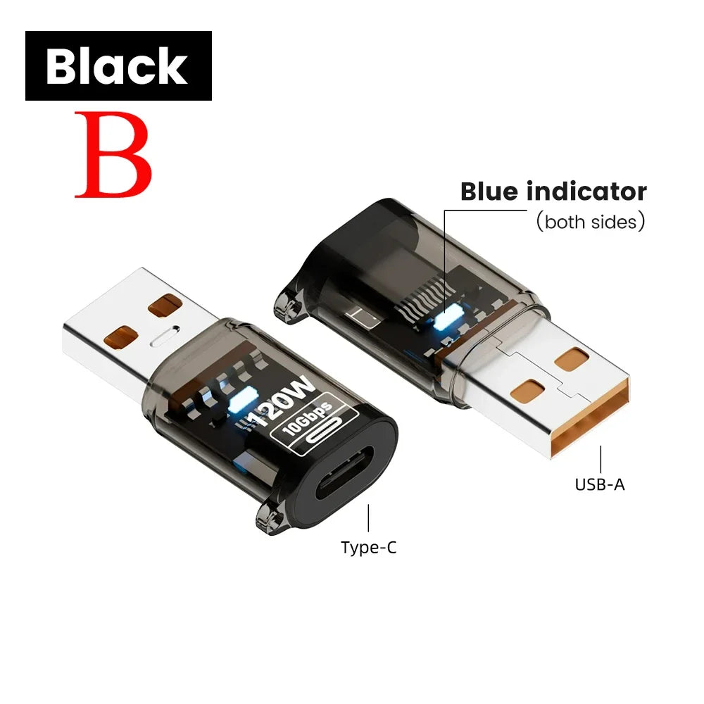 120W Fast Charging USB 3.2 To Type C Adapter OTG 10GB High Speed Data Audio Transfer for PC Tablet Xiaomi Huawei USB C Converter