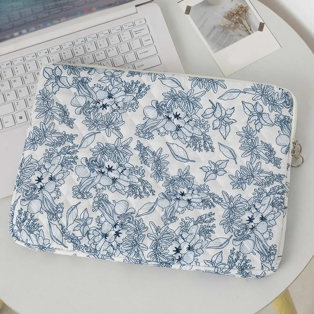 11/13/15 Inch Laptop Sleeve Quilted Laptop Bag Coquette Floral Laptop