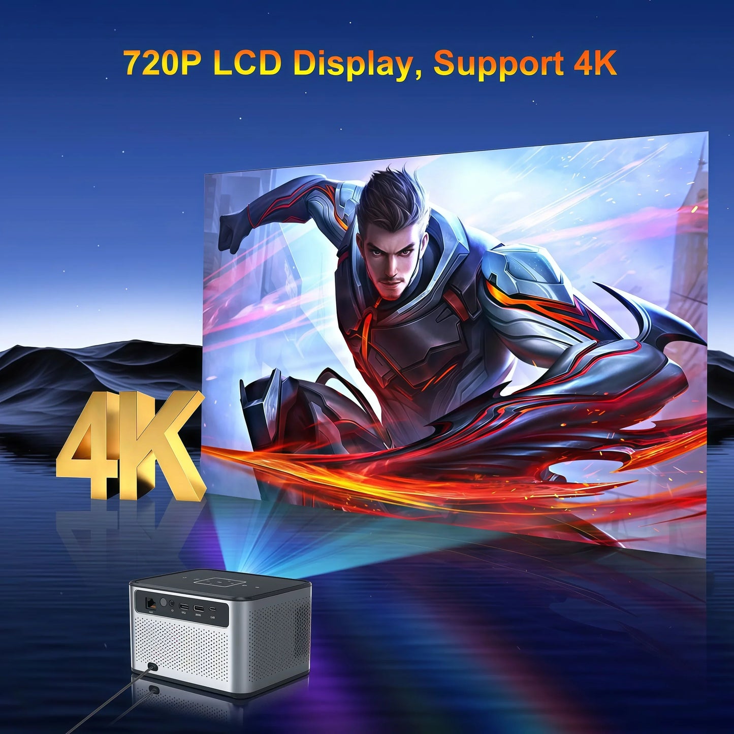 Xnano X3 Pro Native 720P Projector, 300 ANSI Lumens, Electric Focus, Auto Keystone, Wi-Fi 6, Bluetooth 5.0, Portable Mini Projector, 4K Decoding, Touch Control, Low Noise, Home Theater, Outdoor Movie Projector for Bedrooms an