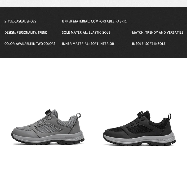 Men'S Spring And Autumn Sports Shoes Rotating Buckle Comfortable And Non Slip Hiking Sports Shoes Plus Size Men'S Shoes 39-48