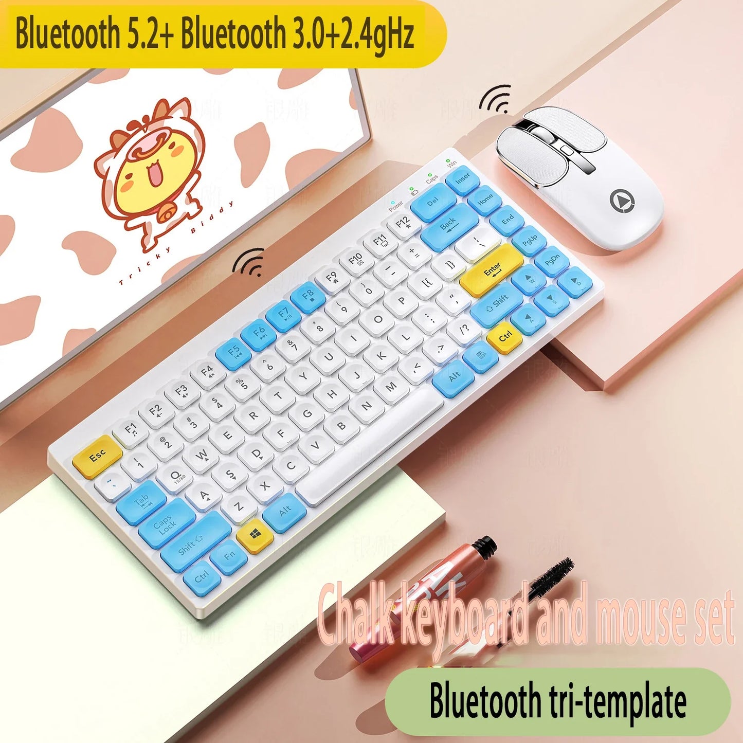 KM02 Wireless Keyboard And Mouse Set Rechargeable Type-c Computer Accessories External Keyboard And Mouse Stable Network Transmi