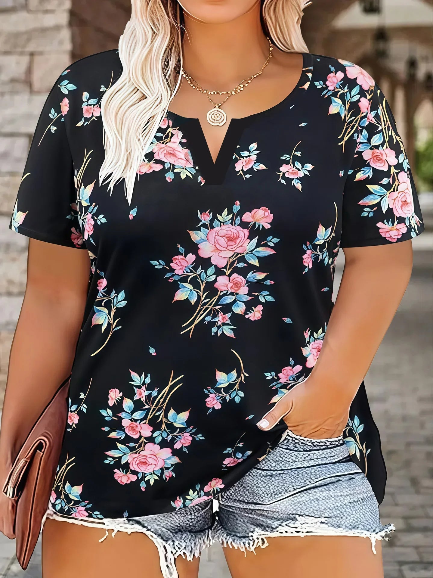 New 2025 Fashion Large Size Shirts Leopard Patchwork Print T-Shirt Casual Short Sleeve Top For Summer Women's Plus Size Clothing