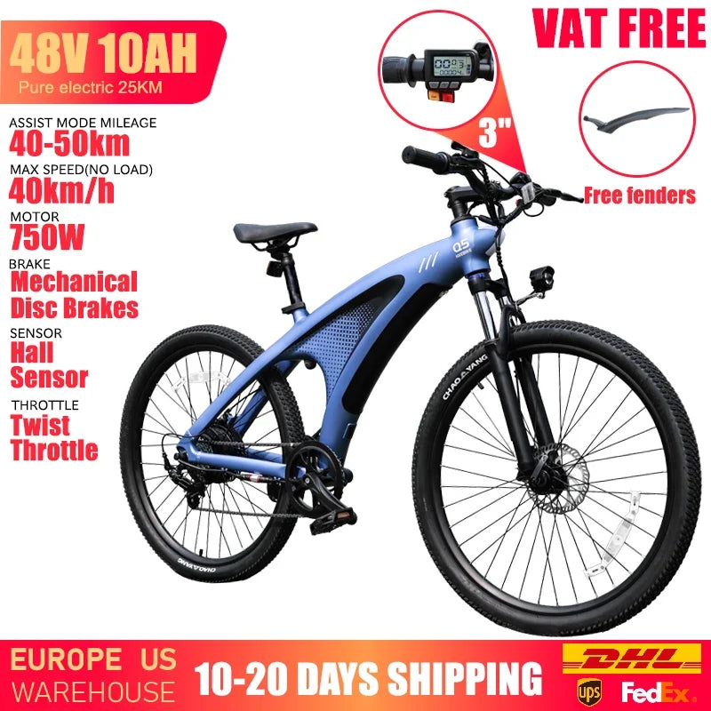 HUANCI Q5 Electric Bike for Adults 2000W Off-road Tire E Bike 48V 20Ah Battery 60KM/H Electric Bicycle for Commuting Long Range