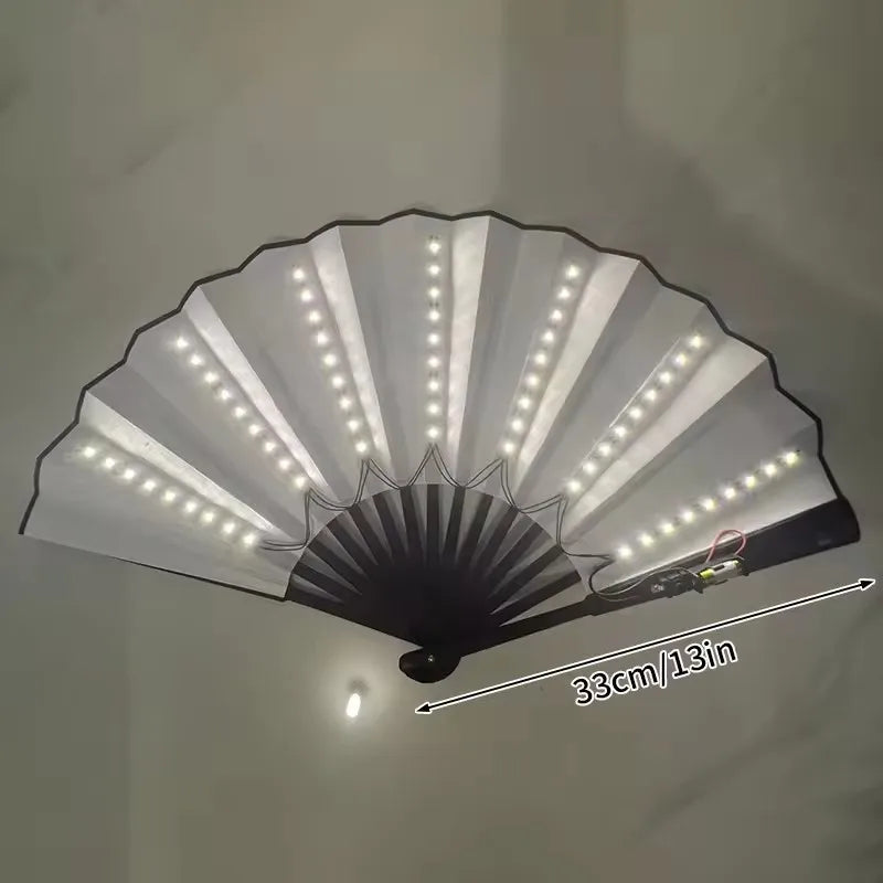 Glow Folding Led Fan Led Glasses Dancing Light Fan Night Show Halloween Christmas Rave Festival Accessories Glow Party Supplies