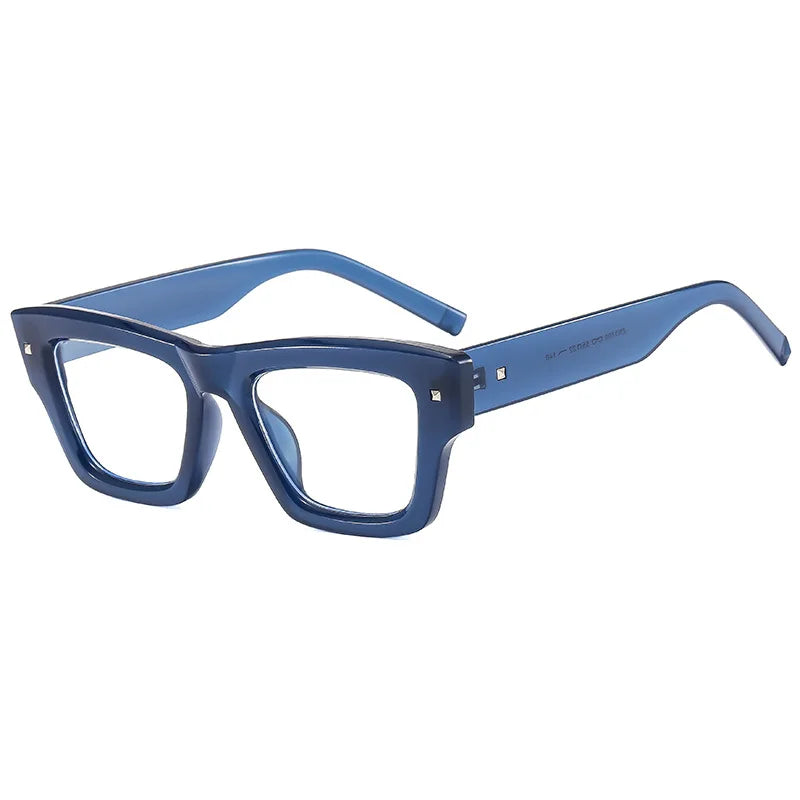 New Irregular Square Sunglasses Men Retro Trending Rivets Luxury Eyewear Shades UV400 Women Blue Sun Glasses Brand Oculus