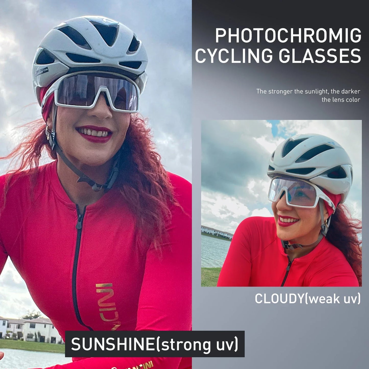 SCVCN Sports Photochromic Sunglasses Men Outdoor Bicycle Cycling Glasses Women Driving Bike Eyewear UV400 Climbing Goggles