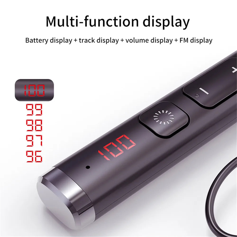 Wireless Headset Bluetooth 5.0 Earphone HiFi 9D Stereo Neck-Hanging Sport Headphone Support Bluetooth TF Card FM Audio Playback