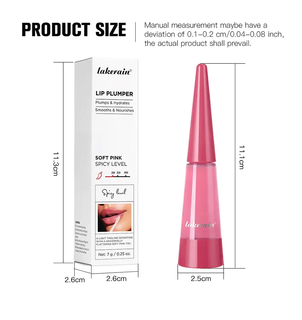 Lakerain Instant Lip Plumper Gloss Oil Lip Long-Lasting Moisturizer Volume Boosting Lip Oil Volumizing & Hydrating Non-Dry Plump