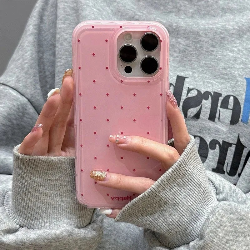 Cute Polka Dot Macron Color Wave Point Soft Silicone Phone Case