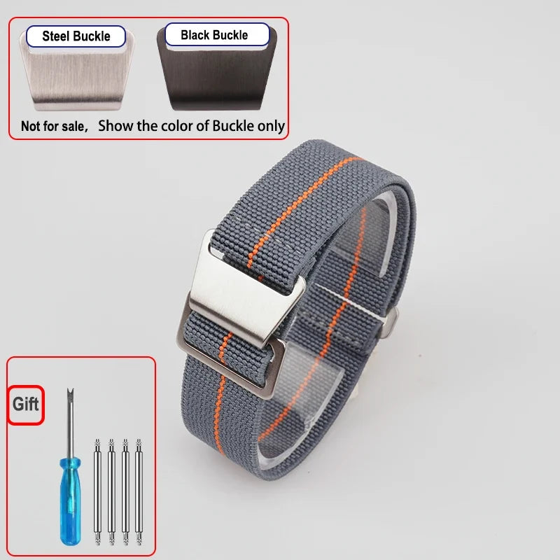 Garmin 18/20/22mm Quick Release Elastic Parachute Nylon Band with Hook Clasp