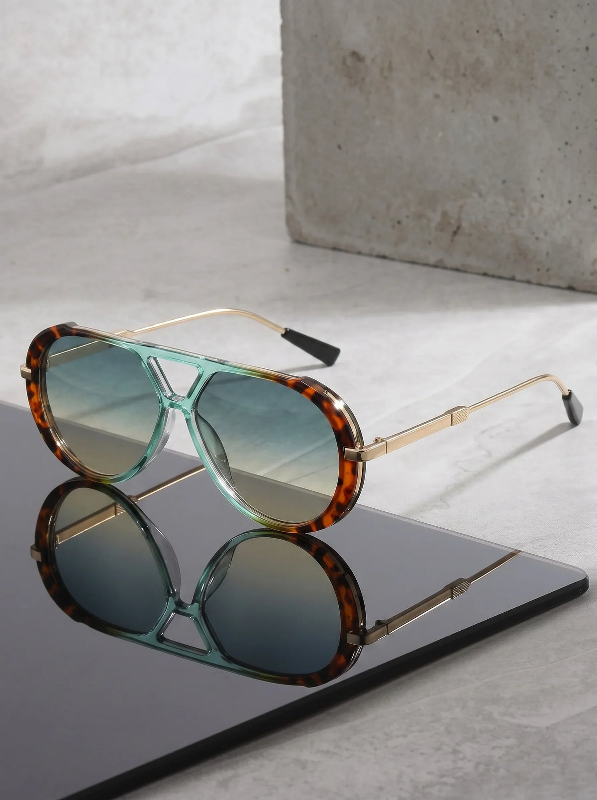 Double Beam Square Sunglasses For Men And Women, Retro Outdoor Driving Fashion Glasses