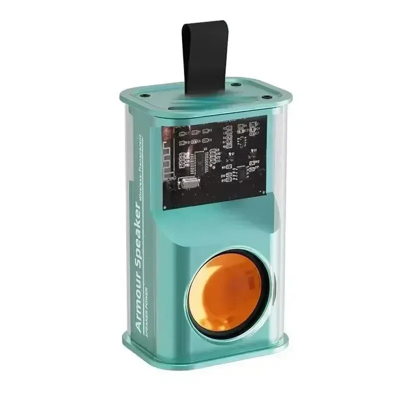 Bluetooth Speaker New Transparent Mech Audio TWS Two-Machine interconnection Rhythm Breathing Light 360° Stereo Surround
