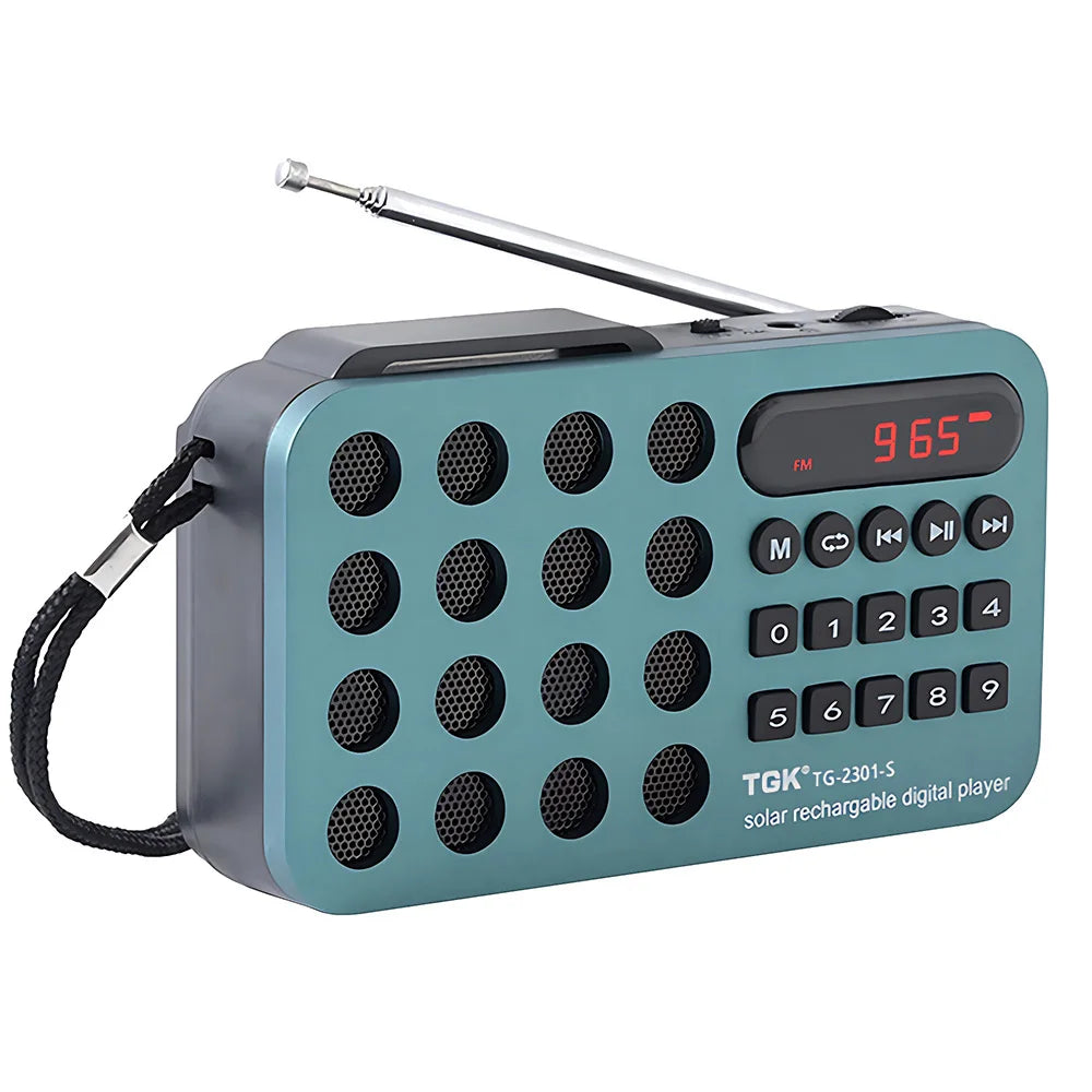 Rechargeable Portable FM Radio Mini Solar Bluetooth Wireless Speaker Support USB TF Card MP3 Music Player with FM Radio Receiver