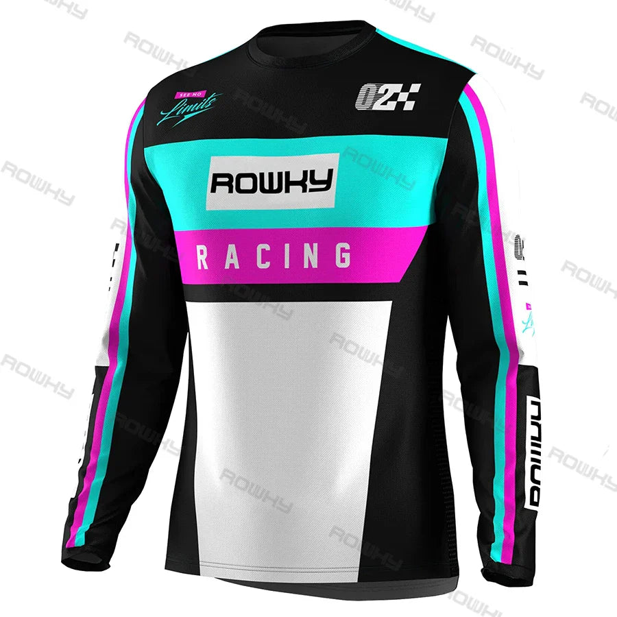 ROWKY Motorcycles Racing T-shirt Mtb Jersey Downhill Camiseta De Motocross Enduro Maillot Hombre Cycling Jersey Men Bike Shirts