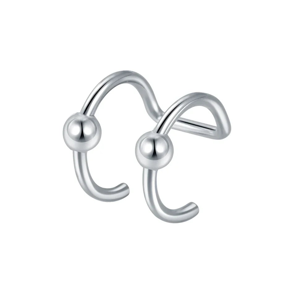 1PC Stainless Steel Fake Nose Ring Hoop Septum Rings Non-Pierced C