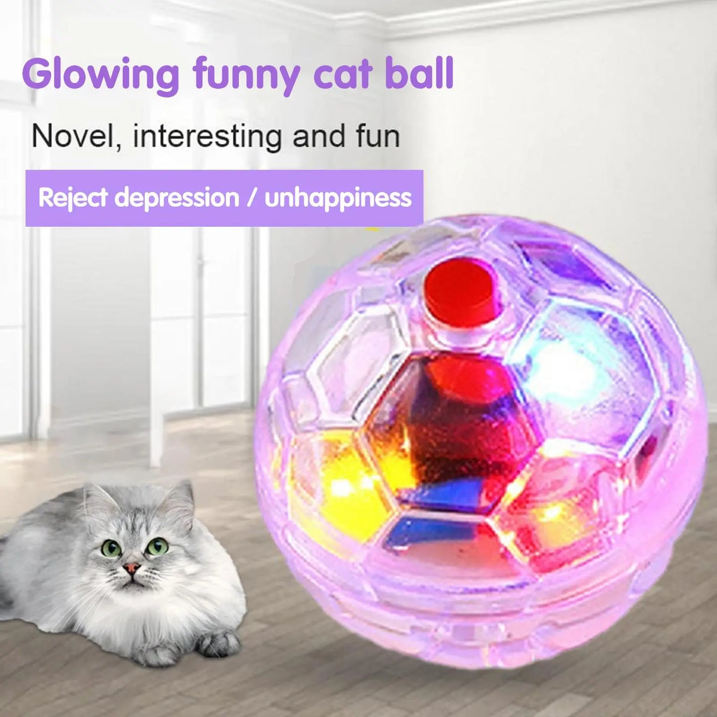 1/3pcs Cat Motion Light Up Interactive Flash Ball Flash Paranormal