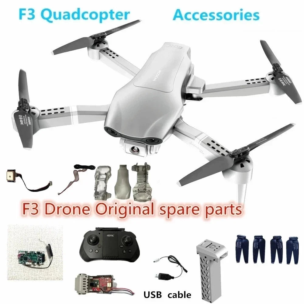 4DRC F3 Drone Spare Battery 7.4V 2000 mAh Battery Flight 23-25 Minut  4D-F3 Quadcopter Drones USB Cable Propeller Maple Leaf