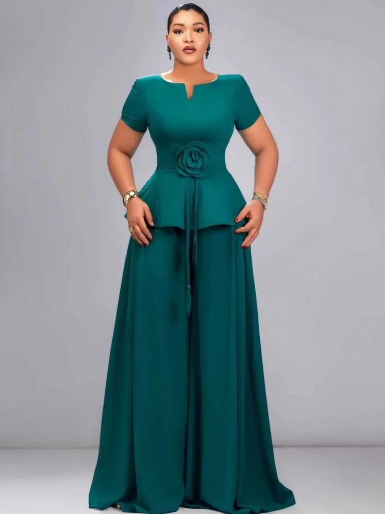2 Piece Women Sets New Arrival L-4XL Plus Size Matching Sets Big Size 3XL Two Pieces Sets Top And Pants Suits Outfits Clothing