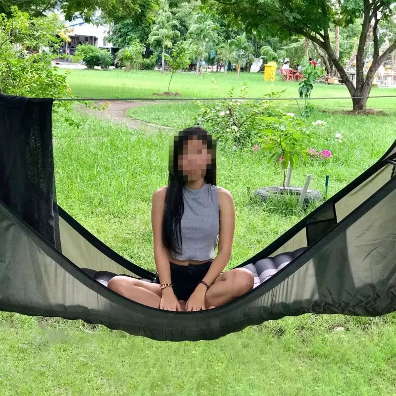 For Outdoor Camping with Air Mattress Mosquito Net and Awning Waterproof Outdoor Indoor Fitness New Design Garden Swing Hammock